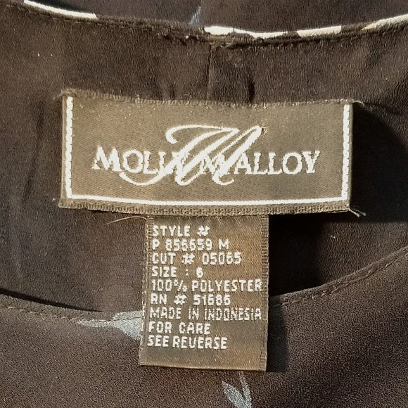 Vintage Late 90's Molly Malloy Navy Floral Print Mini Dress - Size 6 - Picture 4 of 5